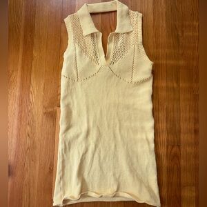 Yellow Zara crochet mini dress